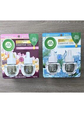 Air Wick Essential Oils 4 Refills Fresh Waters & Summer Delights